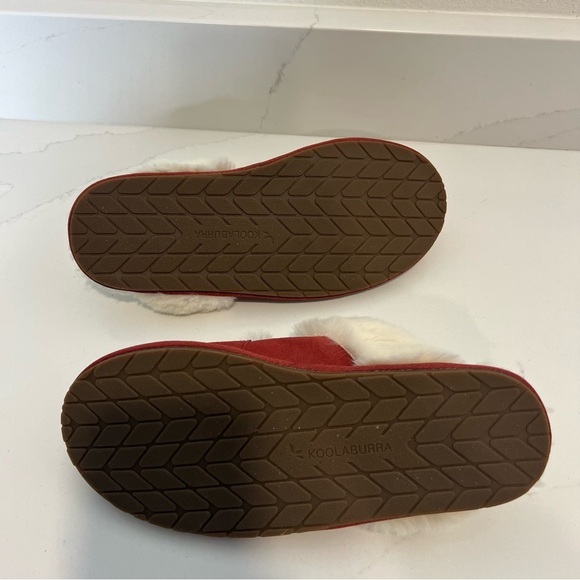 Koolaburra by UGG Milo Red Suede Slippers Faux Fur Lined Slip-On Size 8 - Picture 12 of 12